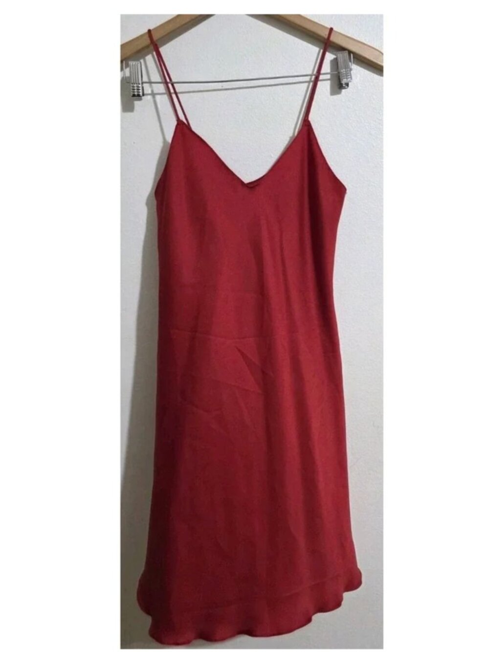 Vintage Victoria's Secret Gold Label Red Slip Dress Size Small